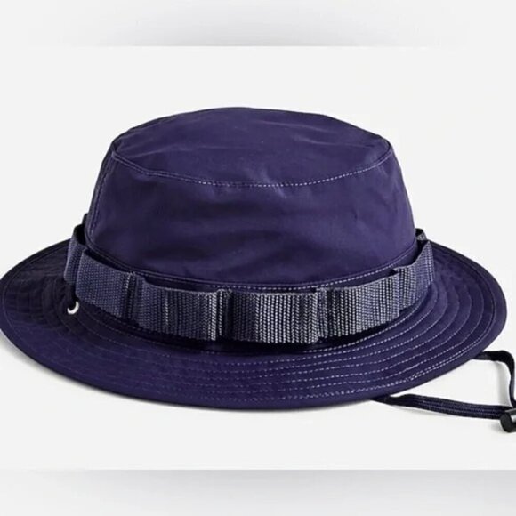 J Crew Mini Boonie Hat Navy Blue Bucket Hat Fishing Outdoor BJ132 Sz S/M - Picture 1 of 4